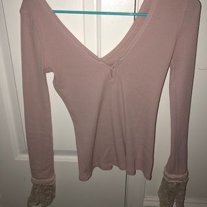 Free people lace cuff top
